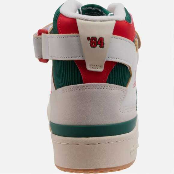Adidas Mens Forum 84 High Court Leather White Green Red Size 8 Basketball NEW - Picture 4 of 10